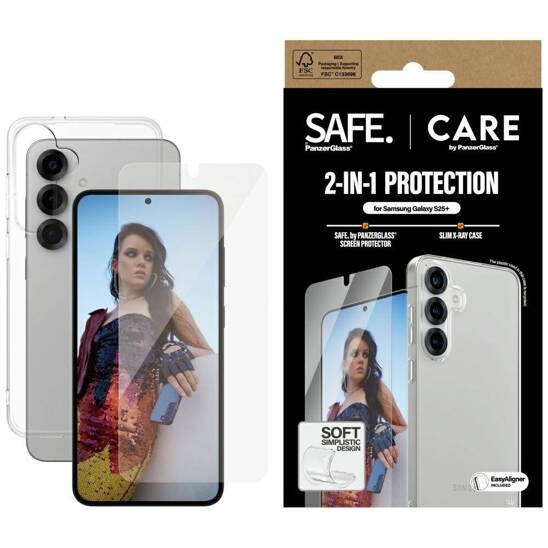 Zestaw 2w1 SAMSUNG GALAXY S25+ Etui + Szkło Hartowane CARE by PanzerGlass Fashion Clear transparentne